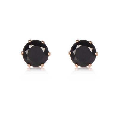 Black gem stud earrings